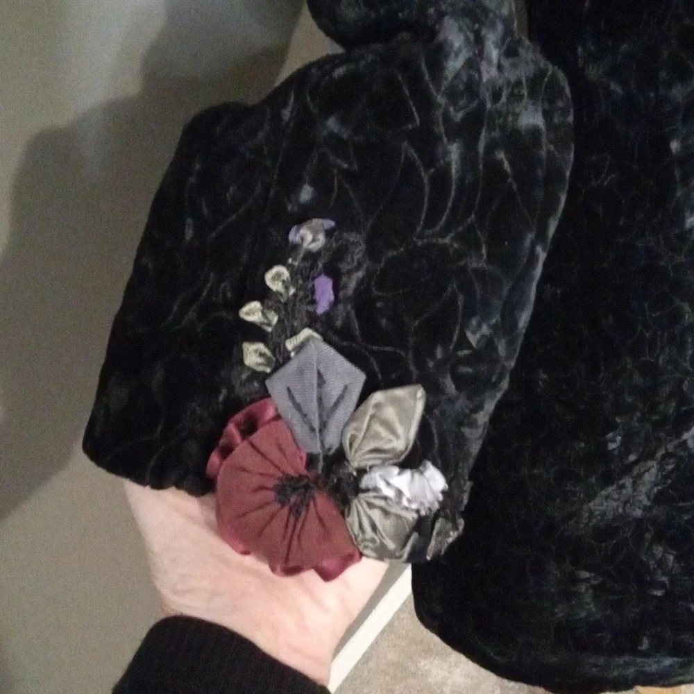 VINTAGE Katharyn Dianos Velvet Coat M - Picture 4 of 12